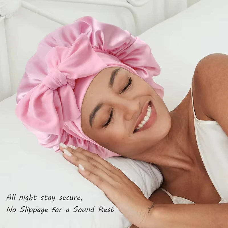 Premium Satin Sleep Bonnet for Curly, Braided & Thick Hair