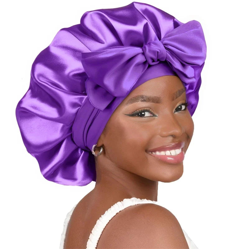 Premium Satin Sleep Bonnet for Curly, Braided & Thick Hair
