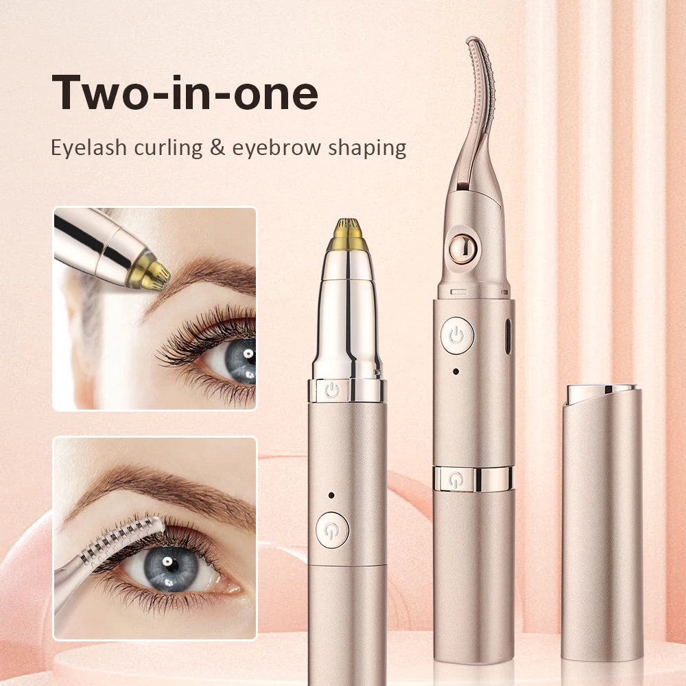2-in-1 Heated Eyelash Curler & Precision Brow Trimmer