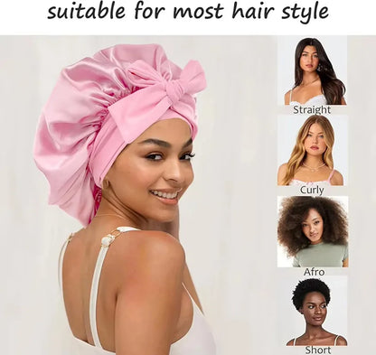 Premium Satin Sleep Bonnet for Curly, Braided & Thick Hair